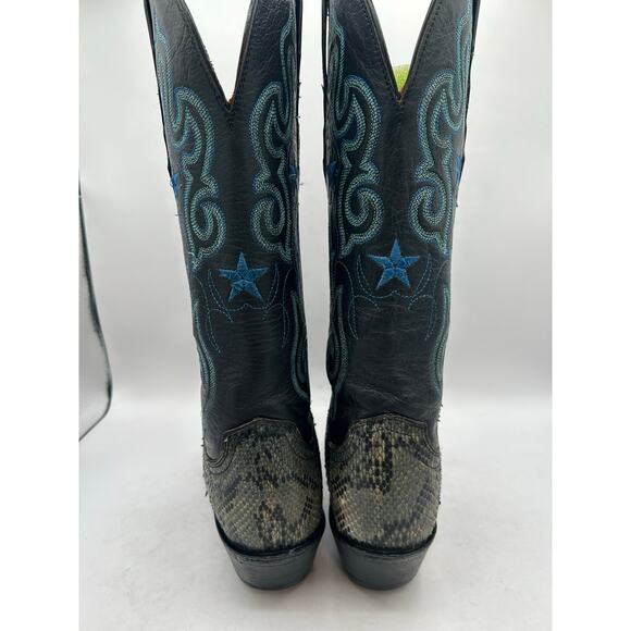 Lucchese 1883 Women's Western Cowboy Boots black & Blue Python Leather 7 - Picture 7 of 16